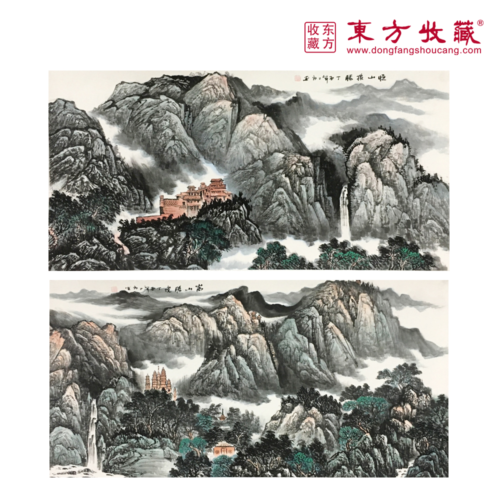刘二郎书画作品三山五岳《盛世江山图》136*68cm*8幅_字画|书法_